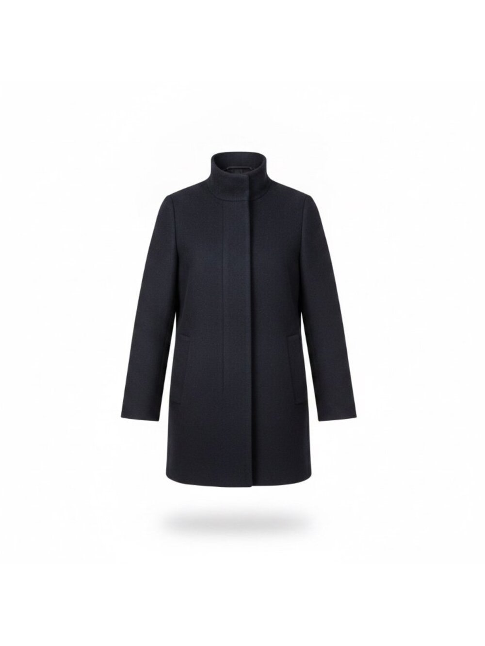J. Crew Womens Black Wool Blend Stand Collar Coat Size 8